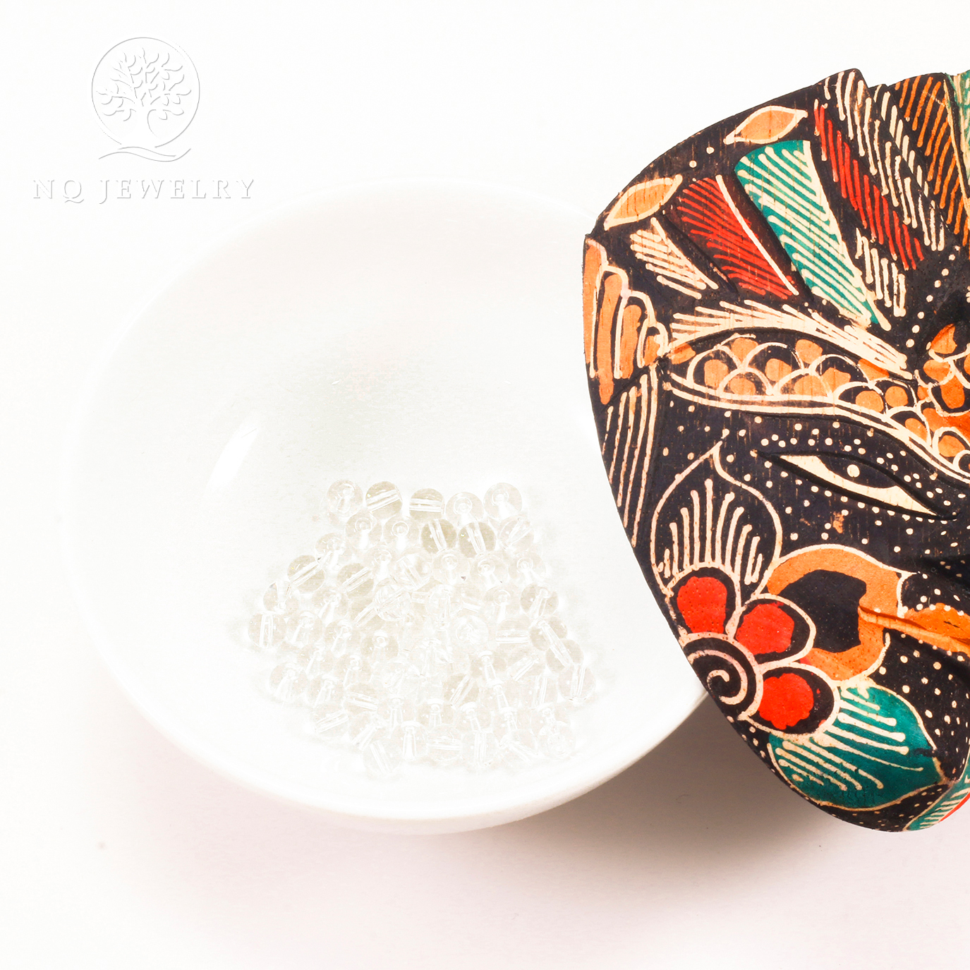 Combo 5 viên đá thạch anh trắng 6mm - NQ Jewelry