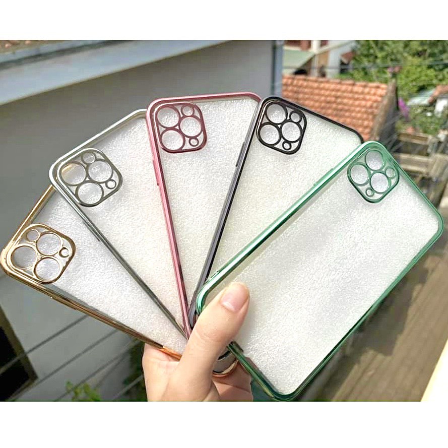 Ốp Lưng Ip Dẻo Trong, Bảo Vệ Camera, Viền Xi Vuông