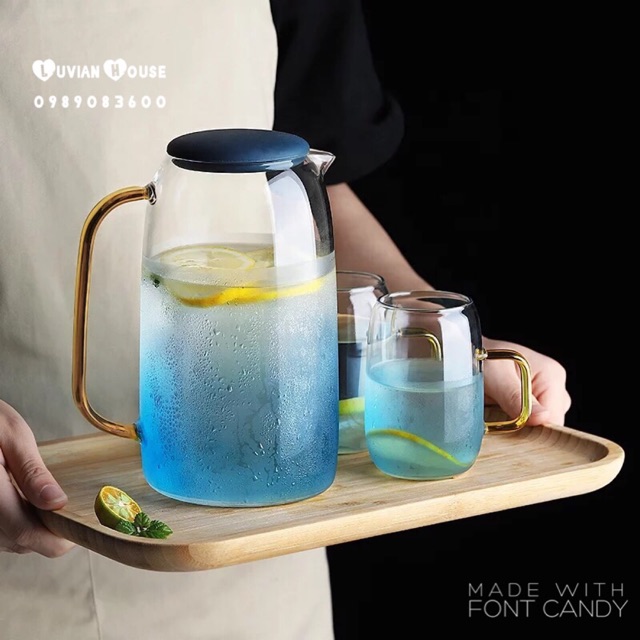 Bộ bình ly - bình 6 cốc thuỷ tinh