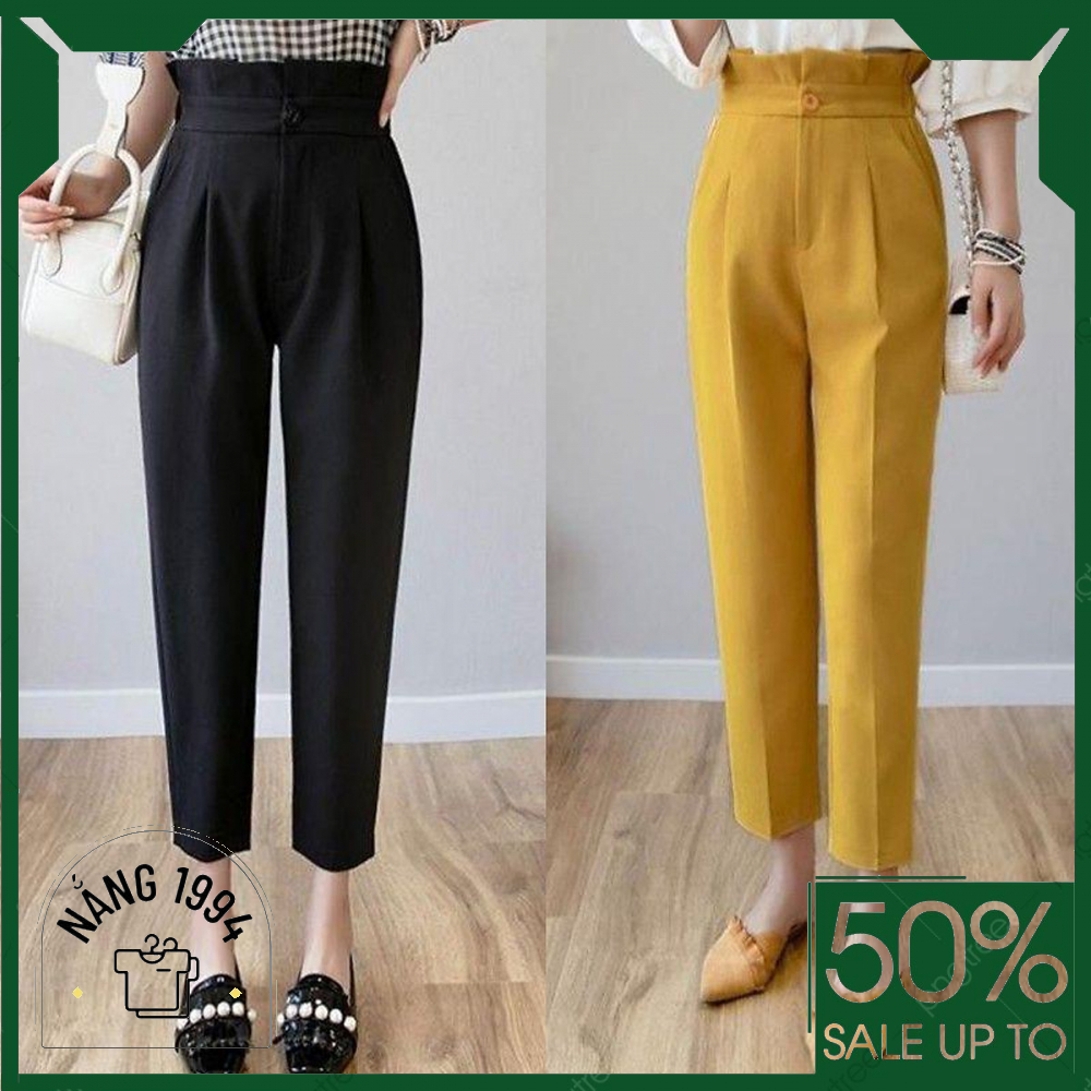 Quần baggy nữ cạp bèo