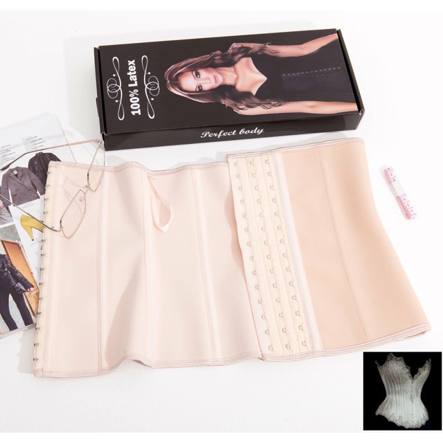 Đai nịt bụng latex siết eo giảm mỡ, Gen nịt bụng đình hình vòng eo, đai 9 xương thông hơi nhập khẩu chính hãng Hi Lạp