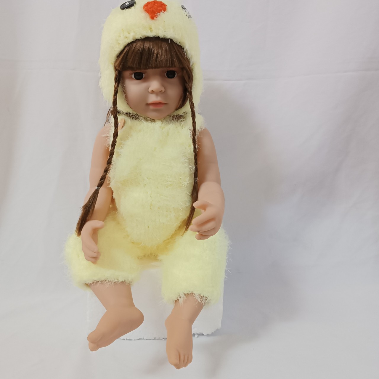 Búp bê tái sinh thân nhựa mềm mại bé gái ngây thơ 55 cm = 22 inch reborn silicon vinyl nude doll