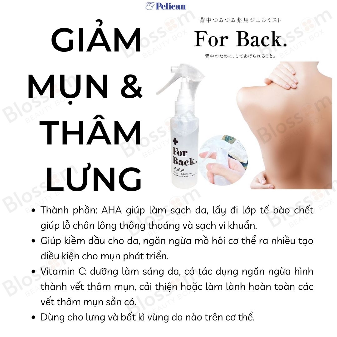 Xịt giảm Mụn & Thâm lưng For Back Pelican Nhật Bản 100ML