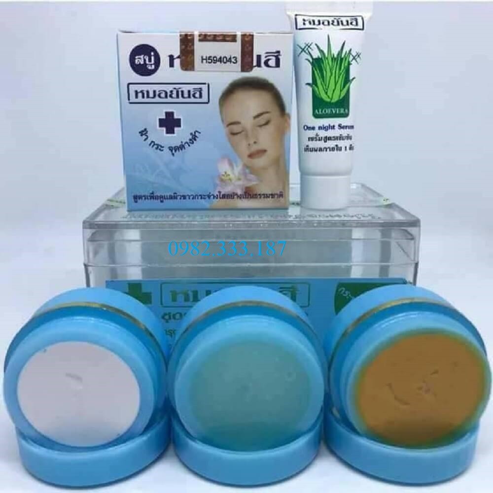 bộ kem xanh da trời xóa mụn