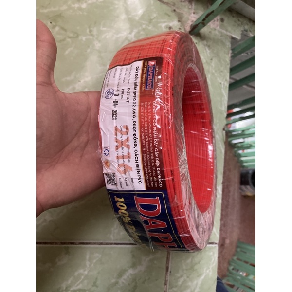 Dây điện Daphaco đôi mềm 2x16 tim đồng (tiết diện dây 2x0.32mm) (Cuộn 100 mét) chính hãng