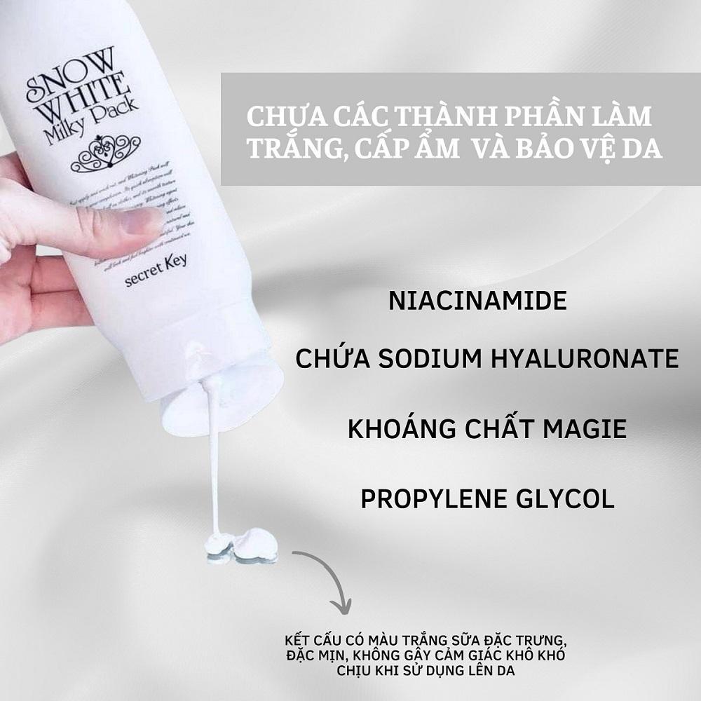 Kem Tắm Trắng Da Mặt Và Toàn Thân Secret Key Snow White Milky Pack 200g