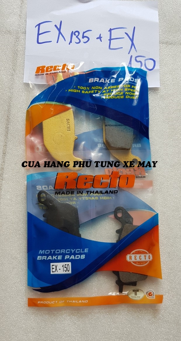 Bố thắng đĩa RECTO gắn xe EX 135/ EX 150 ( 2 cặp trước - sau )