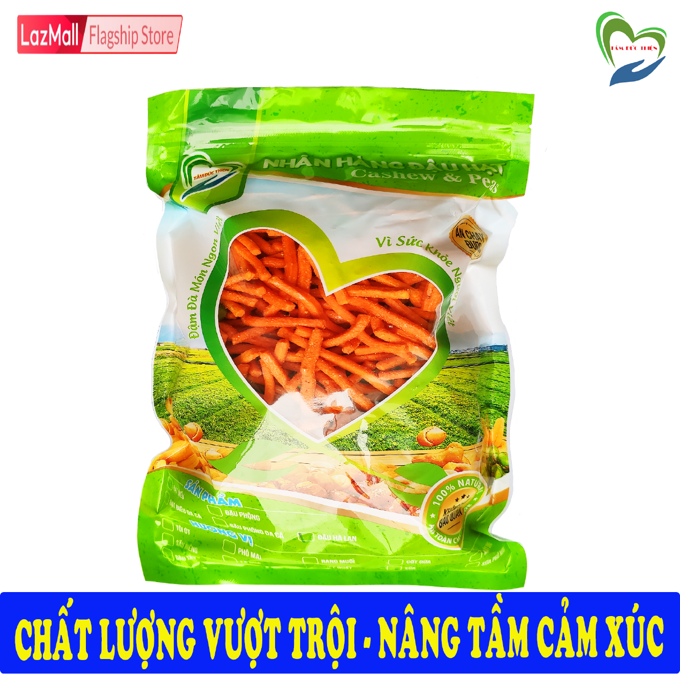Túi ZIP Bim Que Đậu Hà Lan 335GR Tâm Đức Thiện Thực Phẩm Đóng Gói Đóng Hộp Ăn Liền đồ ăn vặt Lazada Bánh Kẹo bánh kẹo quà Tết