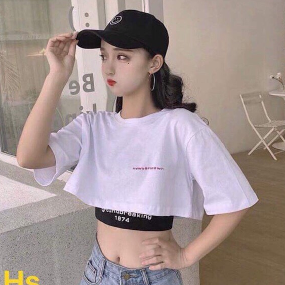Ngoc Luxury Áo Thun Croptop GROUNDBREAKING 1974 (Set 2 áo CROPTOP & BRA)080709