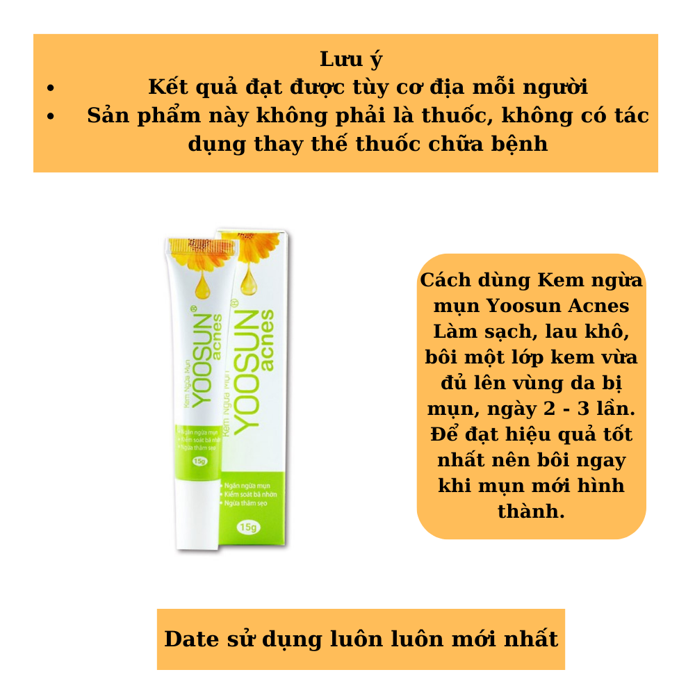 [HCM]kem mụn  Yoosun Acnes tuýp 15g
