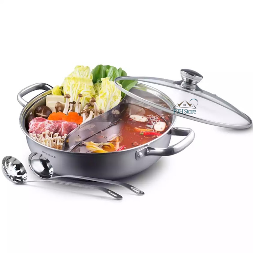 Nồi lẩu Inox 2 ngăn Lock&Lock 28cm LCM2288