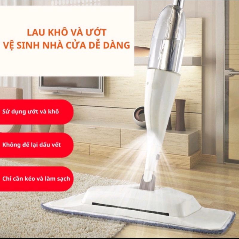 Cây lau nhà phun sương AURORA thông minh, Bộ chổi lau nhà đa năng có bình xịt nước