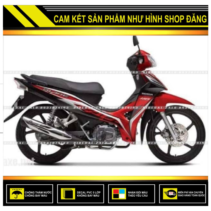 Tem rời wave blade 110 chế mẫu zin đỏ đen