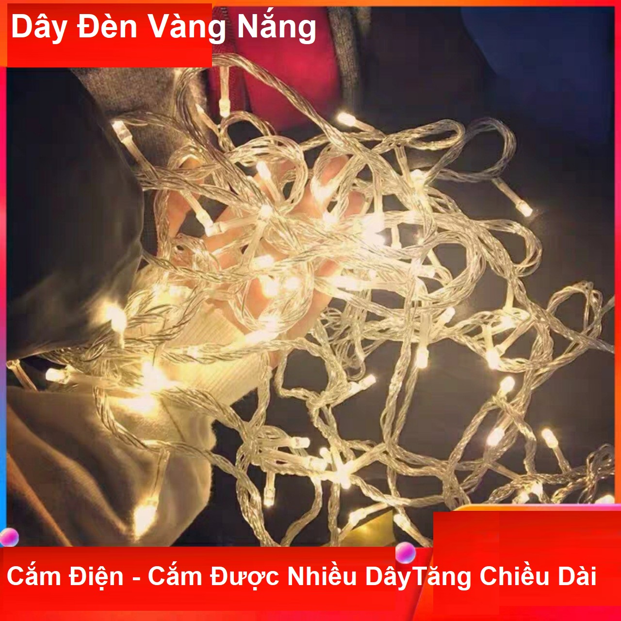 HCM - (CHỌN MÀU) DÂY ĐÈN LED TRANG TRÍ NOEL ĐOM ĐÓM FAIRY LIGHTS CẮM ĐIỆN 220V DÀI 8M 50 BÓNG LED CÓ CHUI NỐI THÊM NHIỀU DÂY