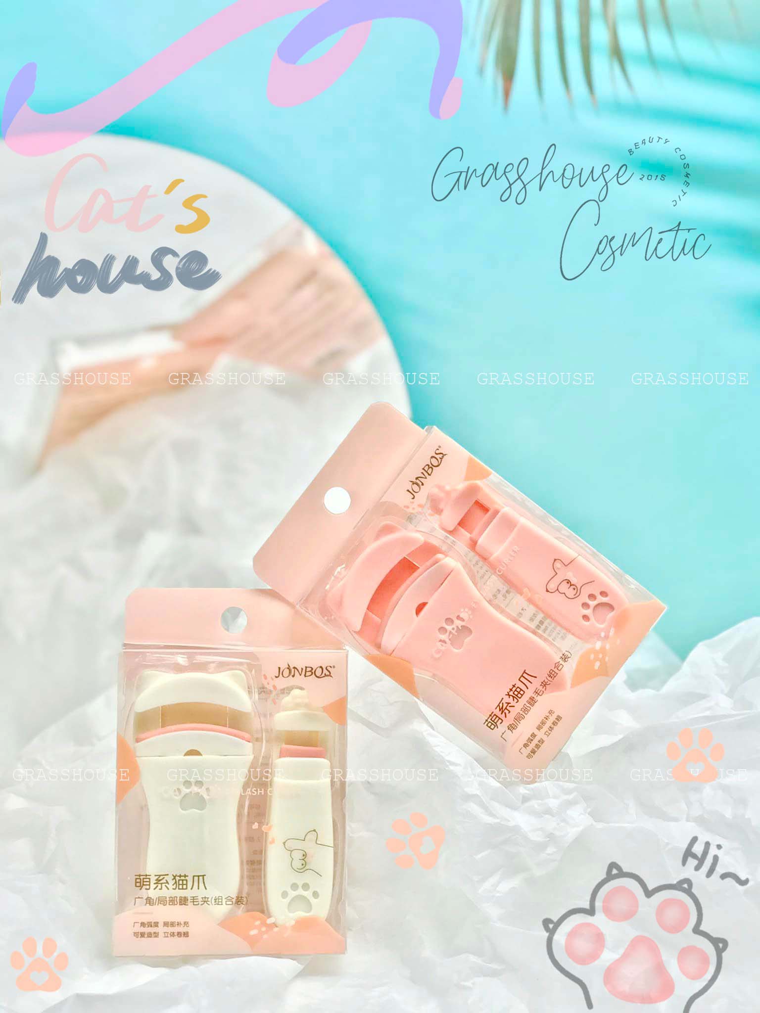Set bấm mi meow hình móng vuốt mèo dễ thương tạo dáng và uốn cong mi