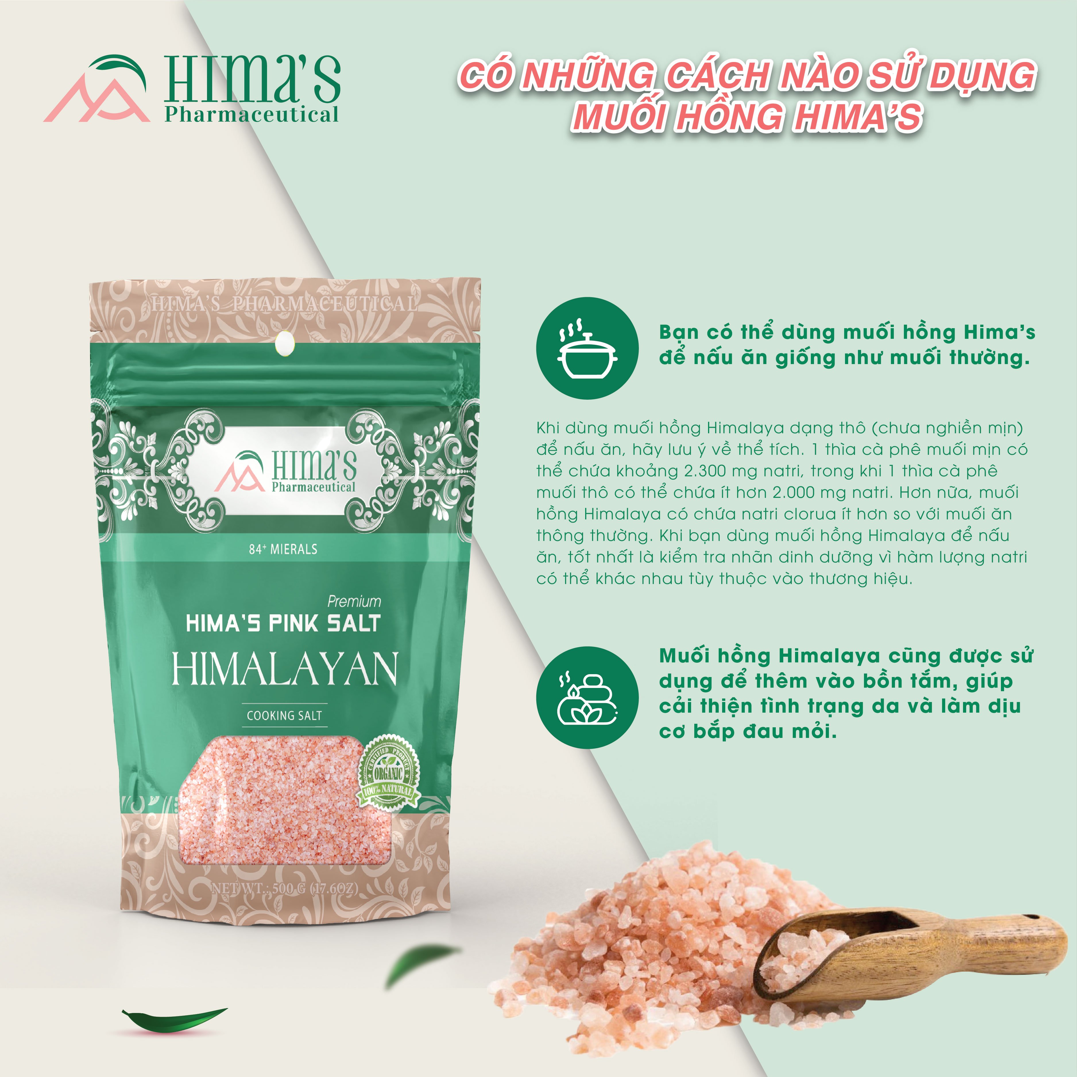 [HCM]MUỐI HỒNG HIMALAYA HIMA'S 500G ( Hàng chuẩn công ty)