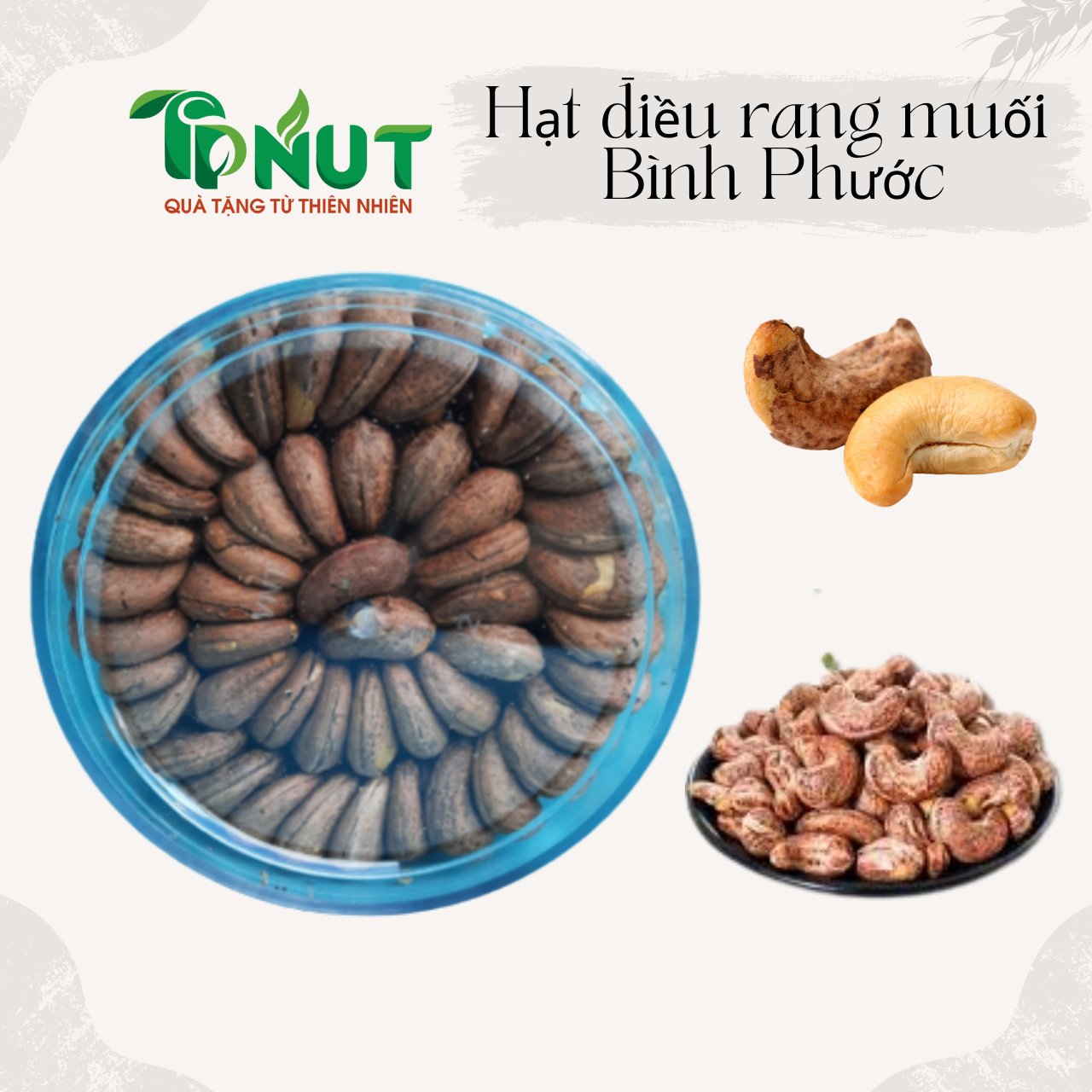 500g Hạt điều rang muối bình phước TPNut loại nguyên lụa size A cồ (loại 1)