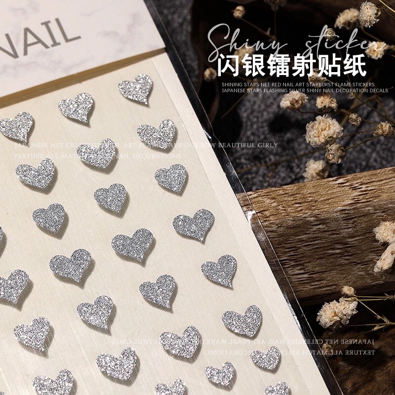Sticker hình dán nhũ flash trang trí móng Siêu HOT