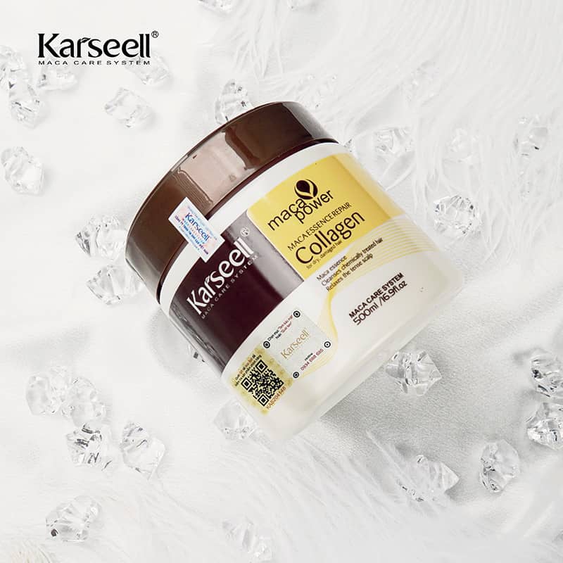 Kem ủ tóc phục hồi siêu mượt Collagen KARSEELL Maca 500ml, tóc đẹp chuẩn salon ngay tại nhà