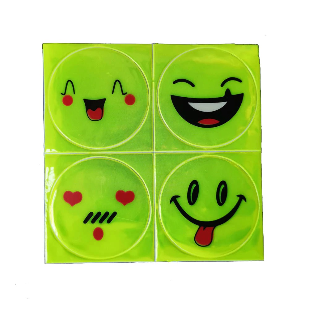 Sticker phản quang mặt cười dán nón, dán xe (Giao mẫu ngẫu nhiên)