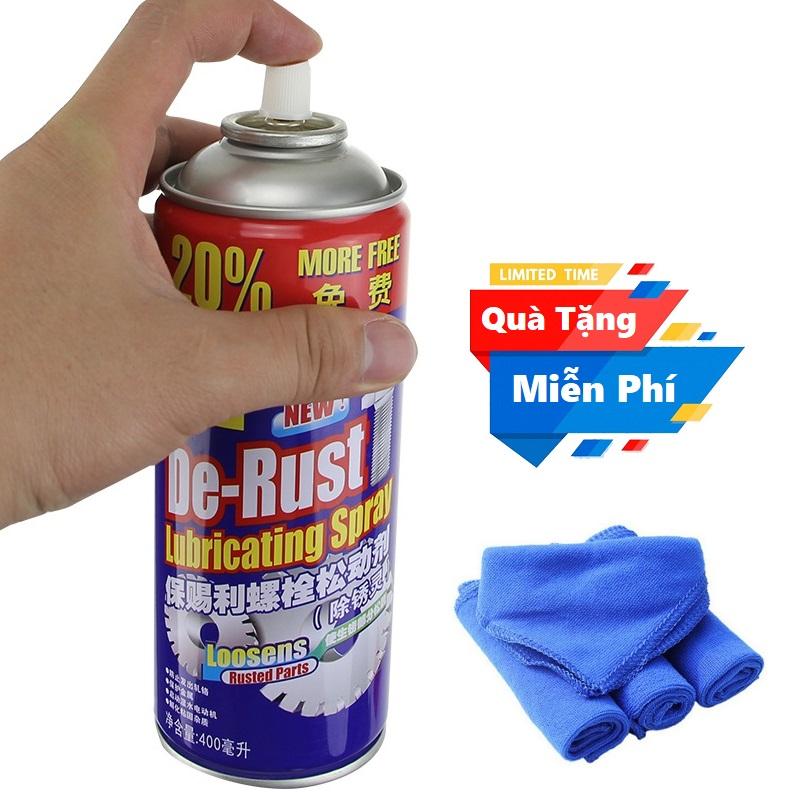 Tặng kèm khăn lau vệ sinh - Dung dịch xịt chống gỉ sét và bôi trơn cao cấp - Chai xịt tẩy rửa rỉ sét - Chai xịt đa năng tẩy rỉ sét kim loại