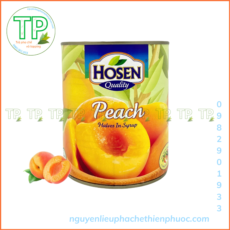 Đào ngâm Hosen đóng lon 825g
