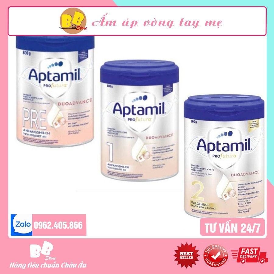 Sữa Aptamil bạc Đức số 1 2 Pre