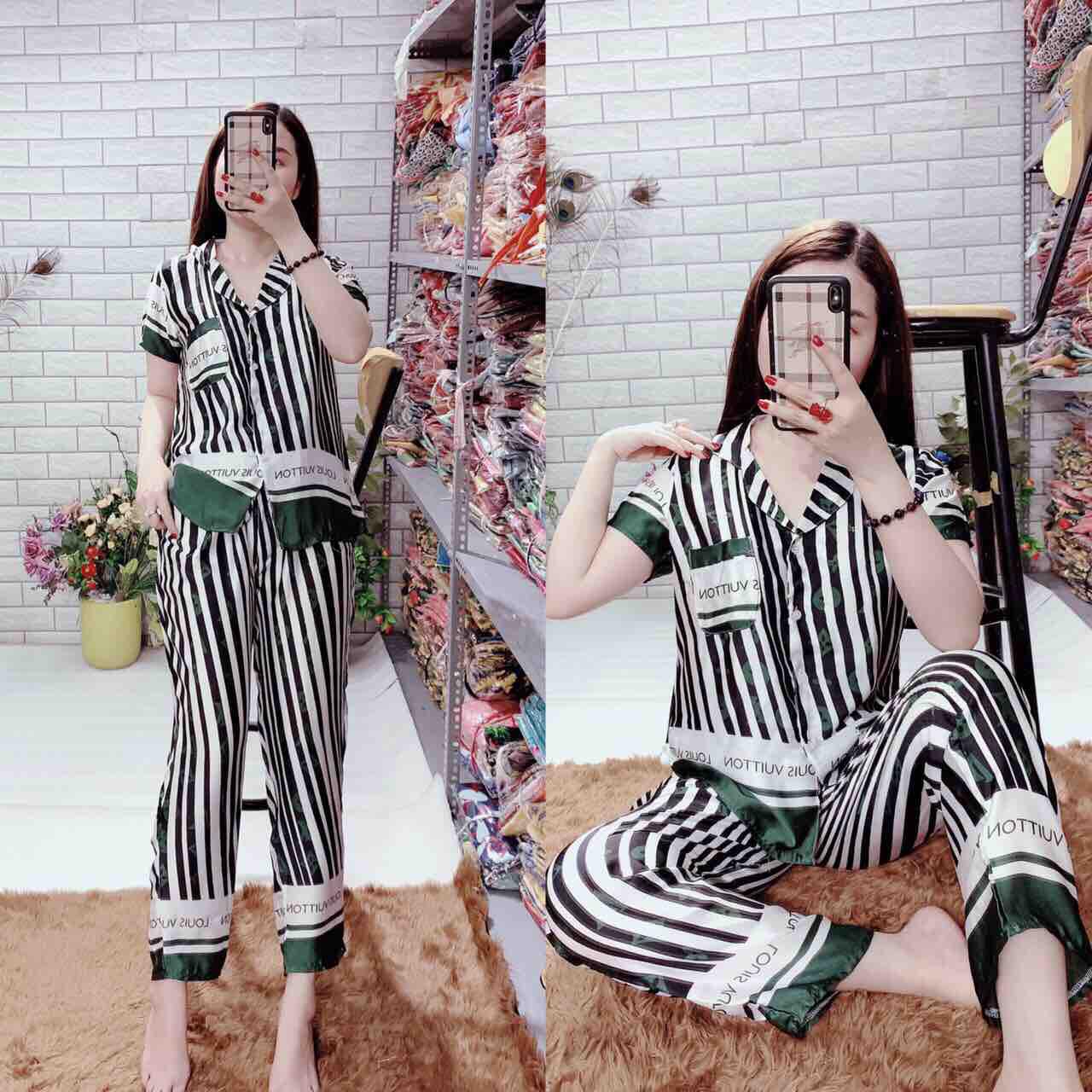 [HCM]Bộ pijama TNQD Satin lụa họa tiết