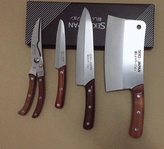 Bộ Dao Kéo Cao Cấp Seki Nhật Bản 4 Món - Hàng nội địa nhật - BH 12 Tháng