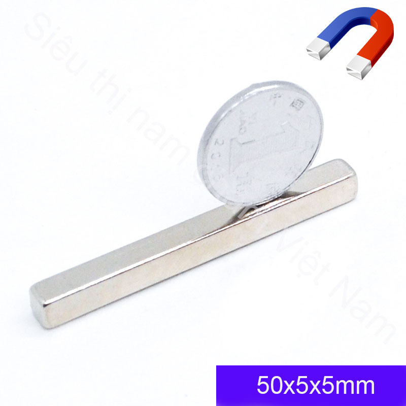 Thanh nam châm đất hiếm 50x5x5mm từ tính mạnh