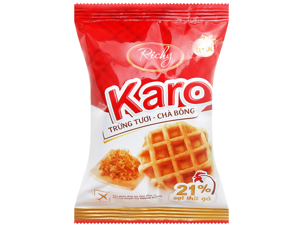 [HCM]Thùng 72 Bánh Karo Richy 26g (trứng tươi chà bông và phô mai hoàng kim)