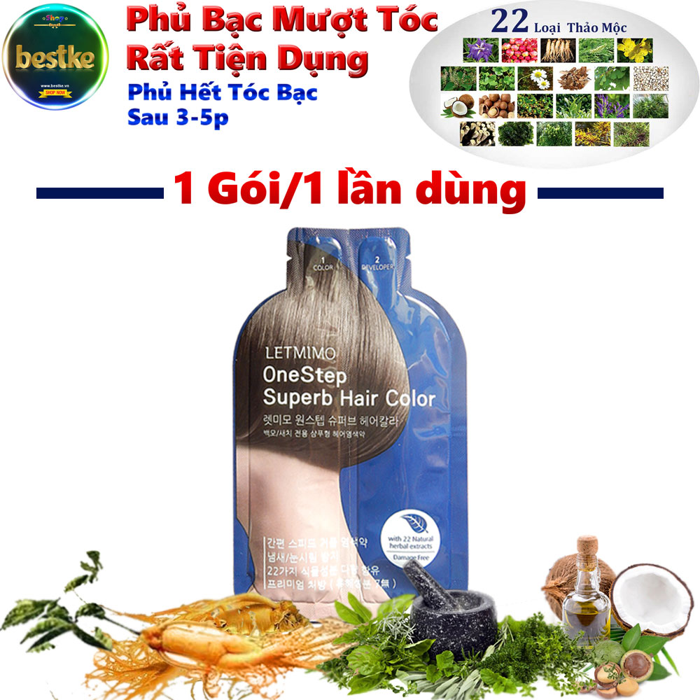 thuốc nhuộm tóc bạc , 1 gói/1 lần dùng, bestke