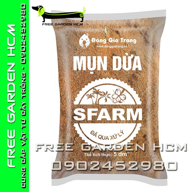 BAO 20dm3 (5,4kg) MỤN DỪA SFARM ĐÃ XỬ LÝ