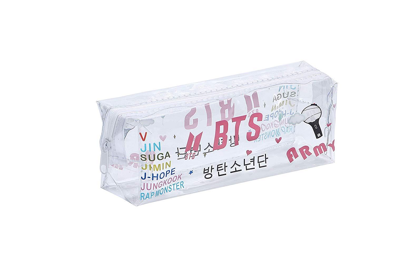 Bóp viết BTS trong suốt dạng hộp