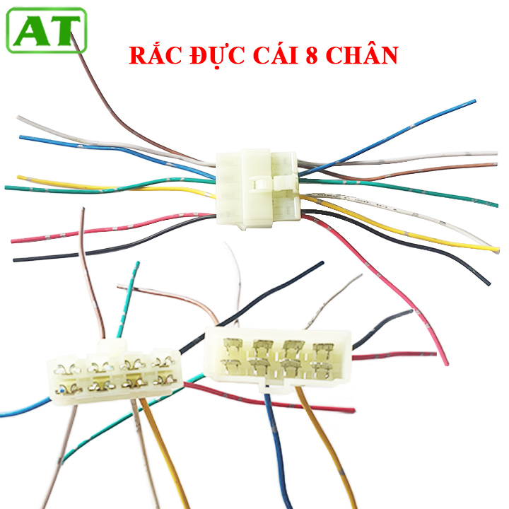 Giắc đực cái 8 chân nối điện ô tô – jack kết nối đực cái 8 chân to