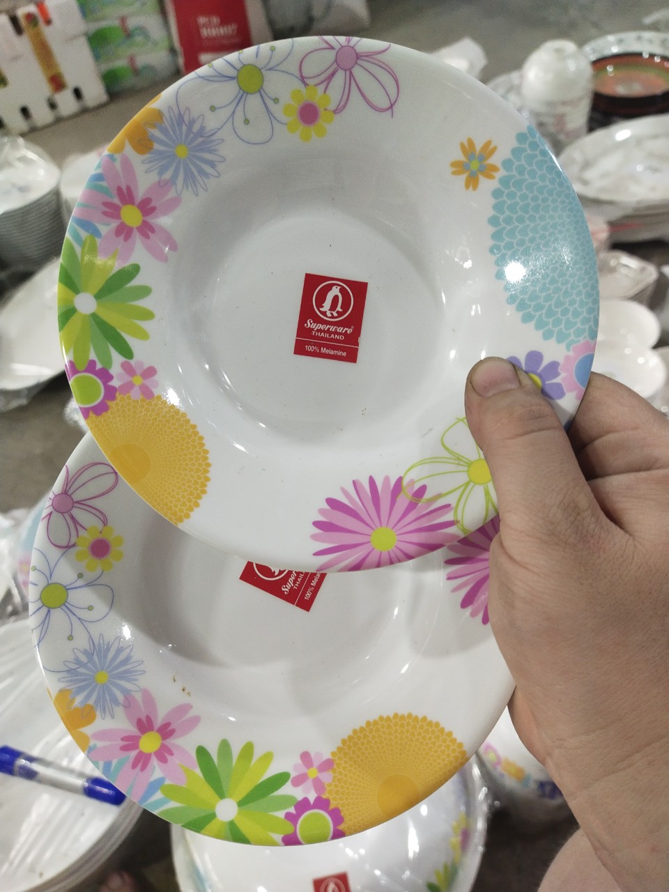 Dĩa sâu lòng họa tiết chất liệu 100% melamine | superware thái lan