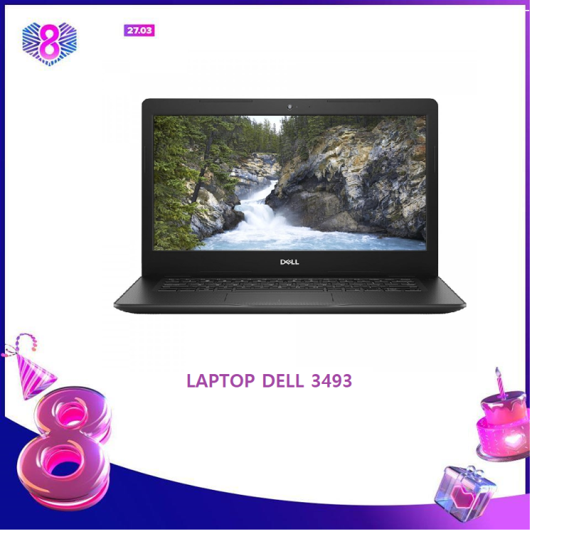 Laptop Dell Inspiron 3493-3464BLK Core™ i5-1035G4 1.1GHz 128GB SSD 4GB 14  BLACK (Model:3493 )-mới 100%