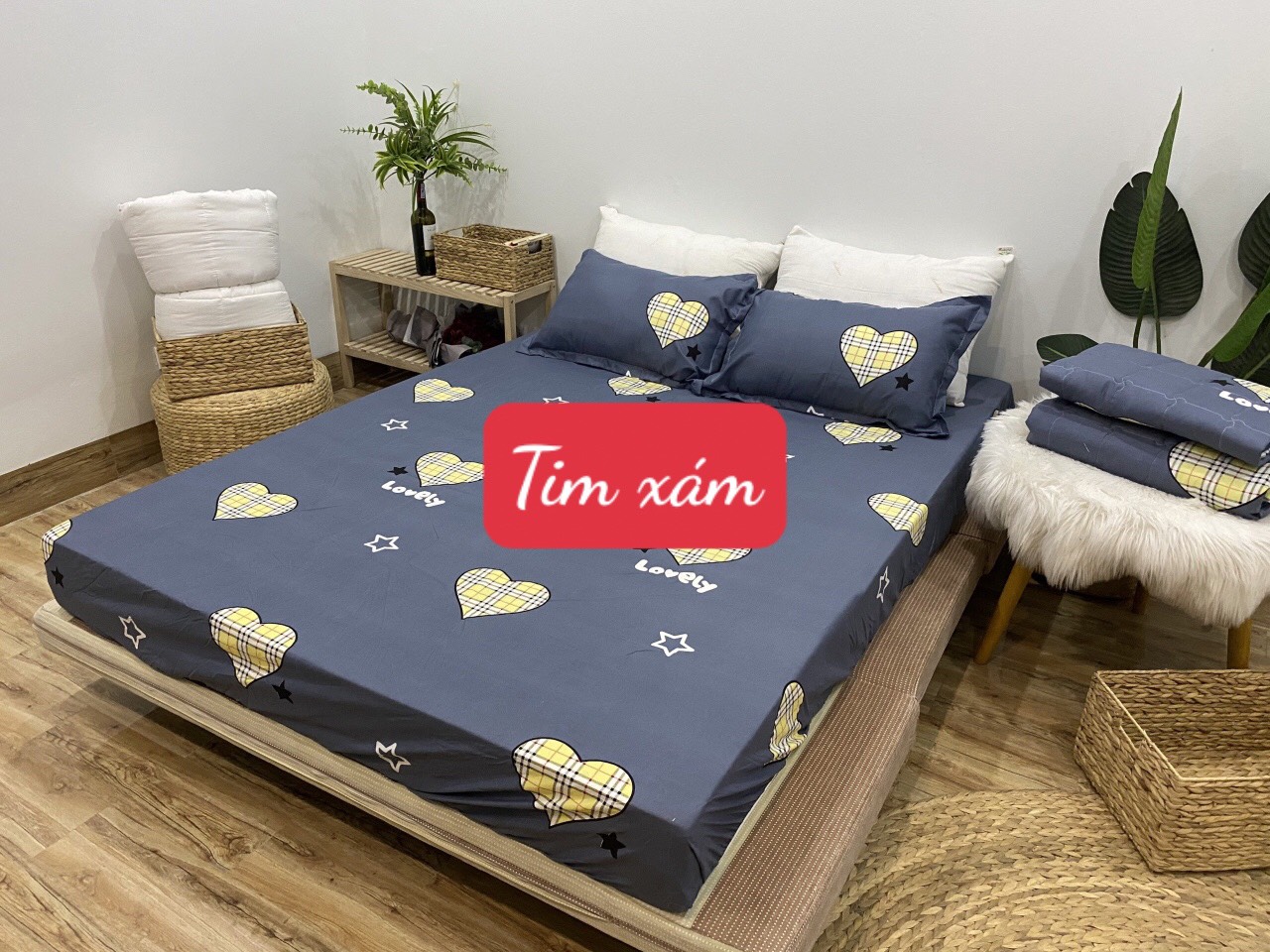 Drap Ga Trải Giường Bo Chun Cotton Poly 1m2x1m9