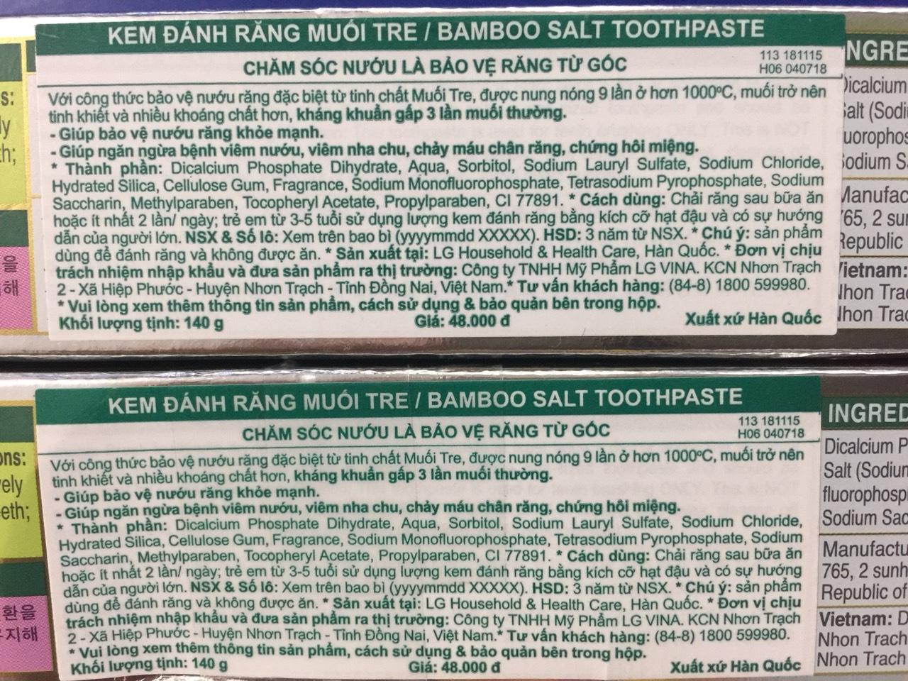 KEM ĐÁNH RĂNG HÀN QUỐC BAMBO SALT 140Gr