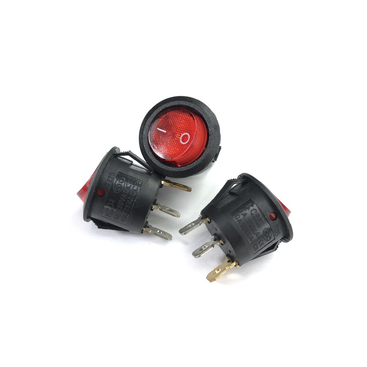 Công tắc bập bênh tròn KCD1 có đèn báo nguồn 6A-250Vac