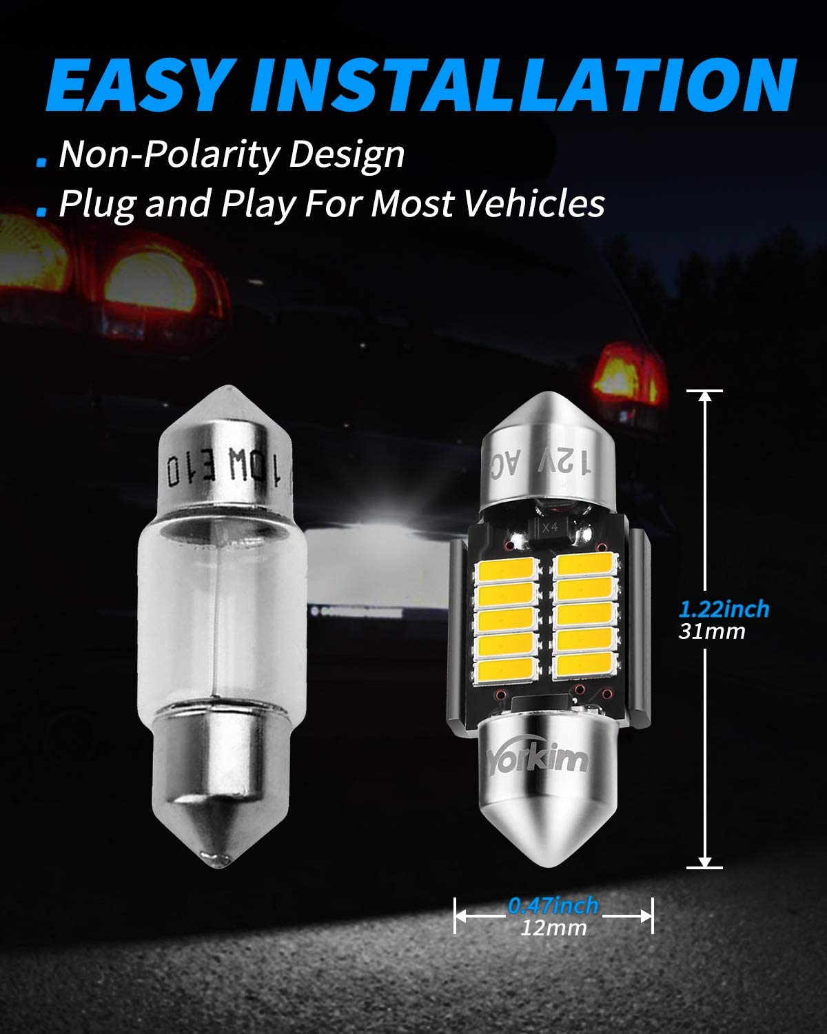 Đèn Led  Dán Trần Xe Ô Tô Kèm Tản Nhiệt Tiết Kiệm Điện