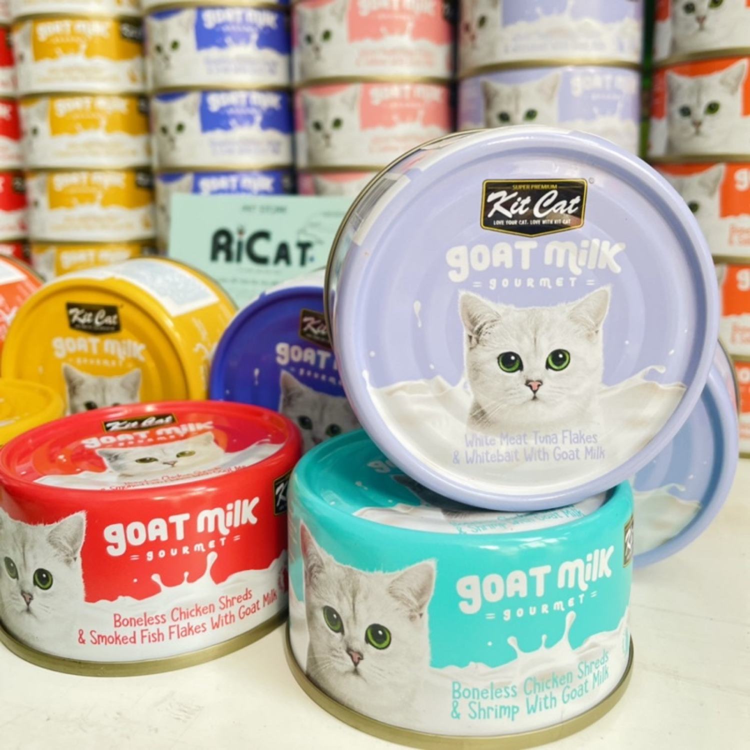 Pate KITCAT Goat Milk Sữa Dê cho Mèo mọi lứa tuổi Lon 70g