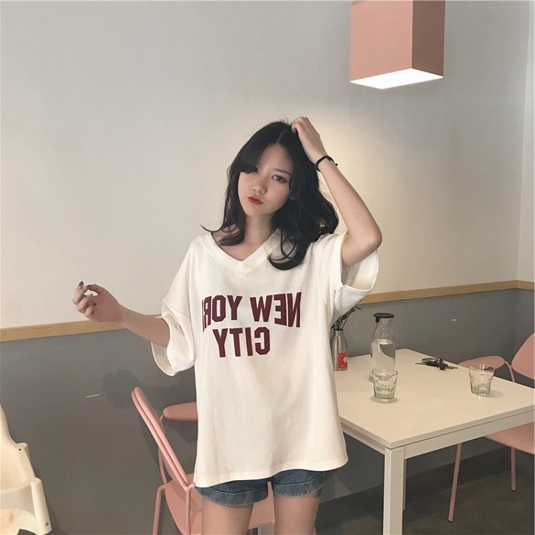 [HCM]ÁO THUN NỮ CỔ TIM NEWYORK CITY