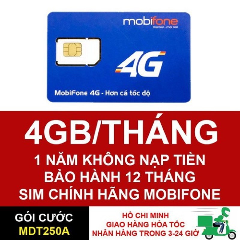 Sim 3G/4G Mobifone Trọn Gói 1 Năm Không Nạp Tiền