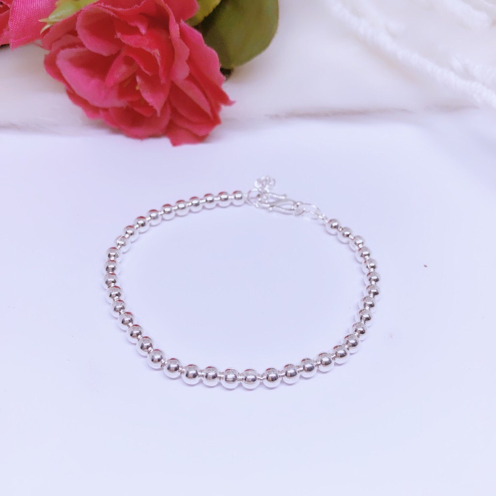 LẮC TAY NỮ BẠC TA BI TRÒN 3 LY - Chuyên sỉ trang sức bạc, cam kết giá tốt kèm bảo hành