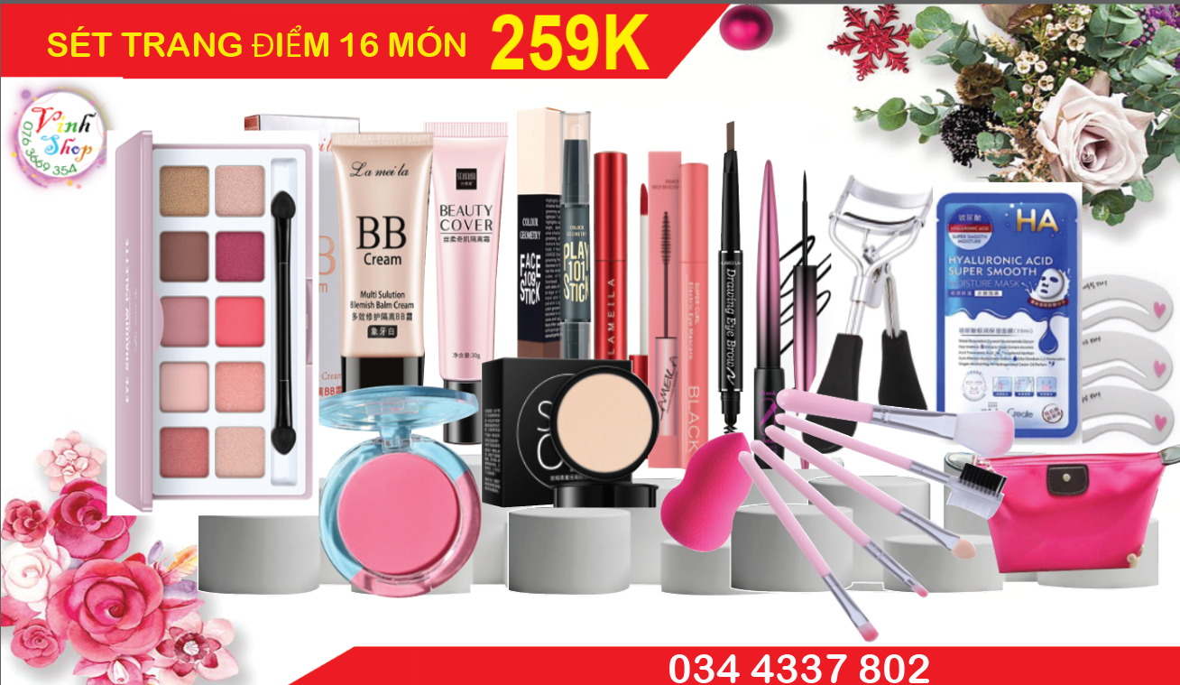 [SALE SỐC] Sét bộ trang điểm 16 món cực rẻ cho nàng