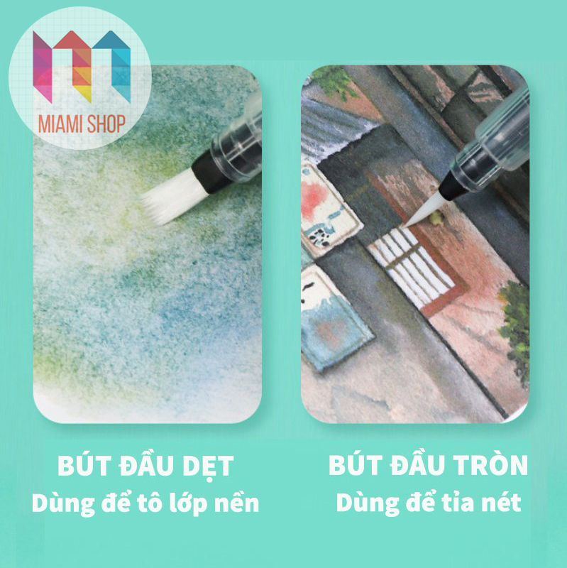 Bút vẽ màu nước Menory - Đủ kích cỡ lựa chọn