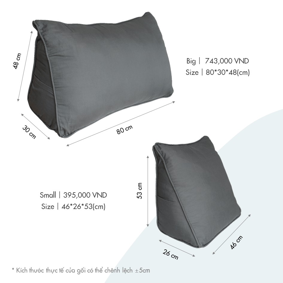 [EVERON] Gối Tựa Tam Giác 2 Size