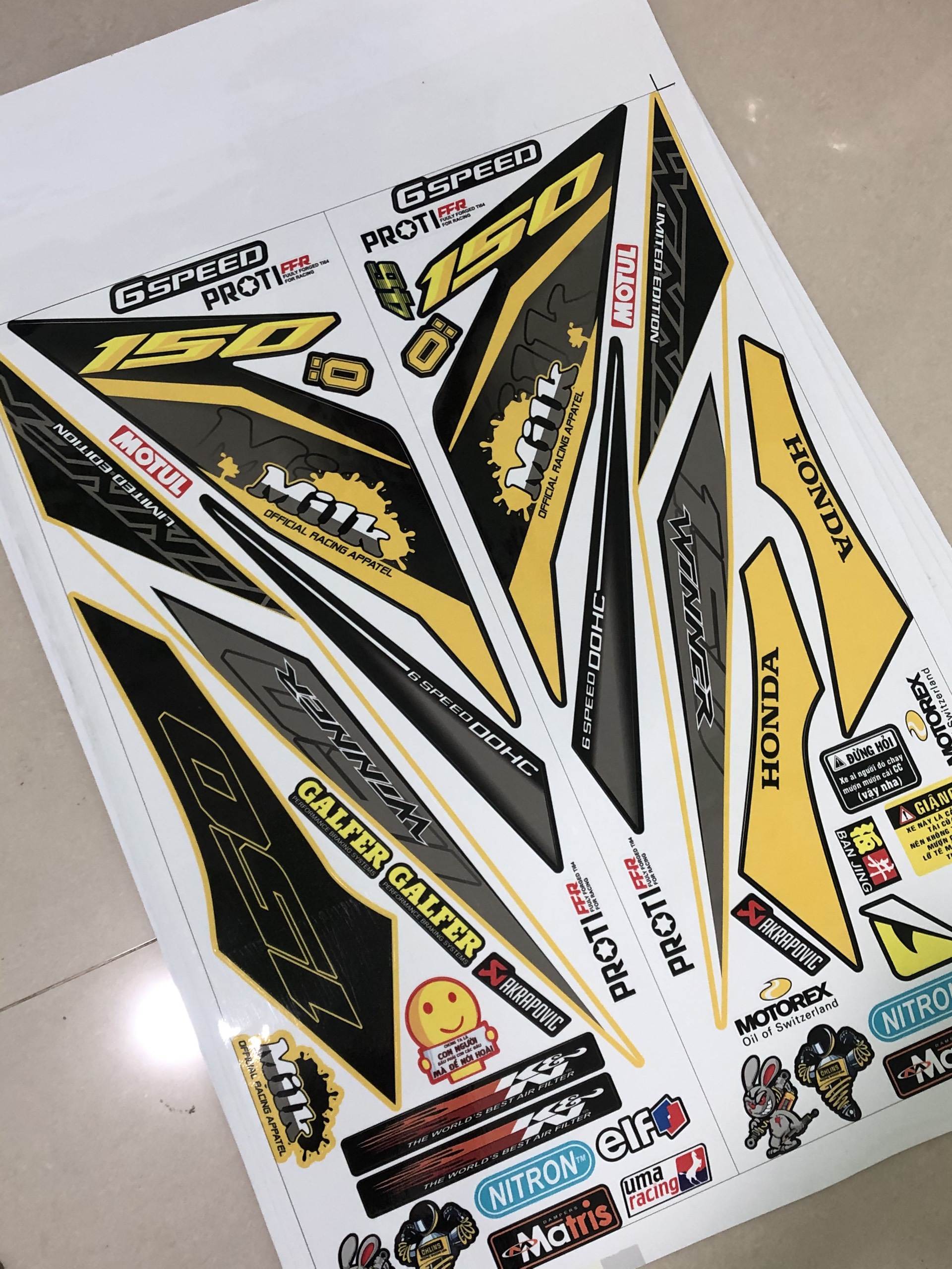 Tem Rời Honda Winner 150 Milk