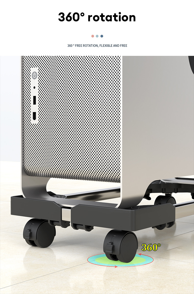 JJT [Miễn Phí Vận Chuyển]Đế PC, có thể điều chỉnh độ rộng Chân đế máy tính, chân đế, chân đỡ, giá đỡ, chân đế máy tính - Case CPU Holder Stand with Wheels for Computer Case, chân đế máy tính Lắp bánh xe chắc chắn Xe đẩy không tay cầm đa năng Fiber Tech, G